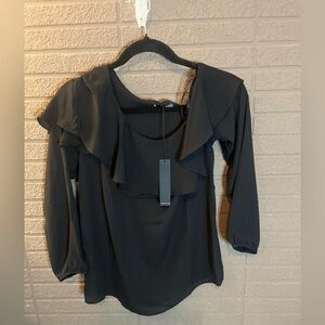 Chic Black Ruffle Blouse for Women